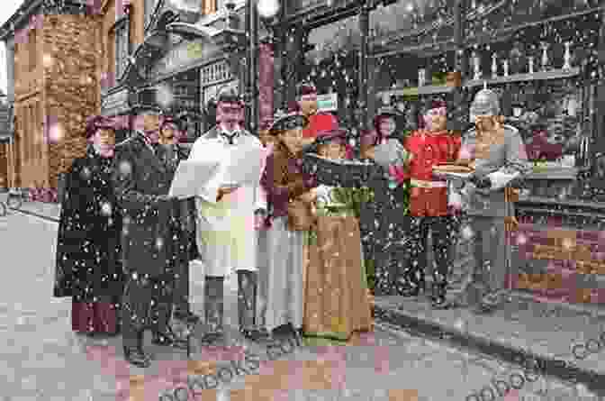 A Bustling Village Scene Depicting The Sights And Sounds Of Christmas Celebrations In The Victorian Era, As Captured In Lindsay Price's Illustration. Old Christmas Illustrated Lindsay Price