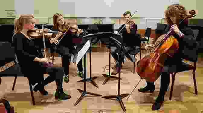 A Chamber Music Ensemble Performing On Stage, Showcasing The Social Interplay And Collaboration Among Musicians. Mozart S Music Of Friends: Social Interplay In The Chamber Works