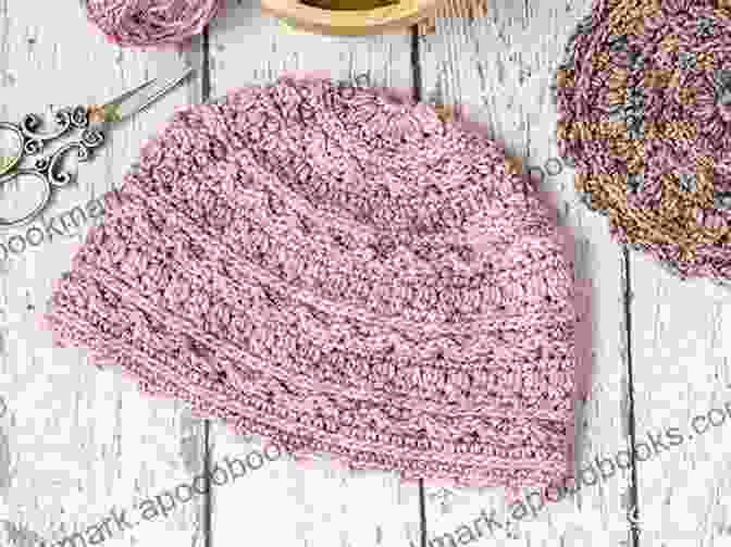 A Close Up Of A Sideways Crochet Hat, Highlighting The Intricate Stitch Detailing And The Delicate Nature Of The Lace Pattern. By My Side: Easy Sideways Crochet Hat Pattern (Hat Crochet Patterns Book 2)