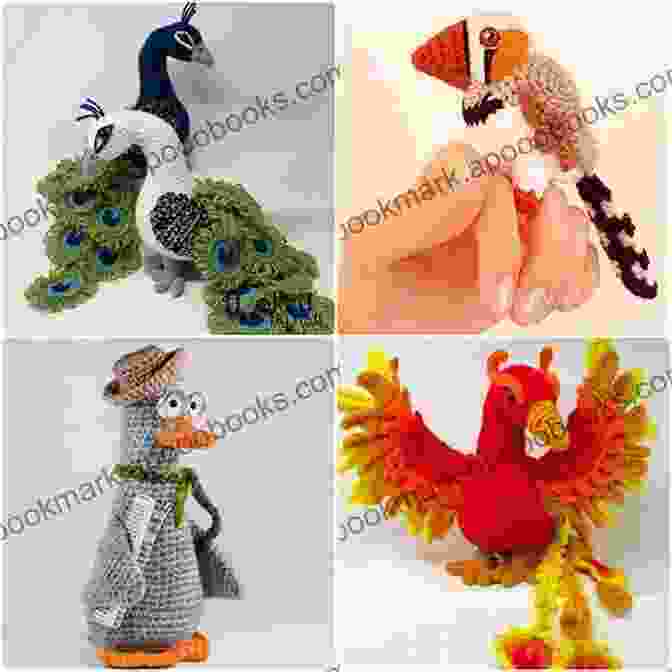 A Colorful Collection Of Crocheted Birds In Various Sizes And Feather Patterns Crocheted Softies: 18 Adorable Animals From Around The World