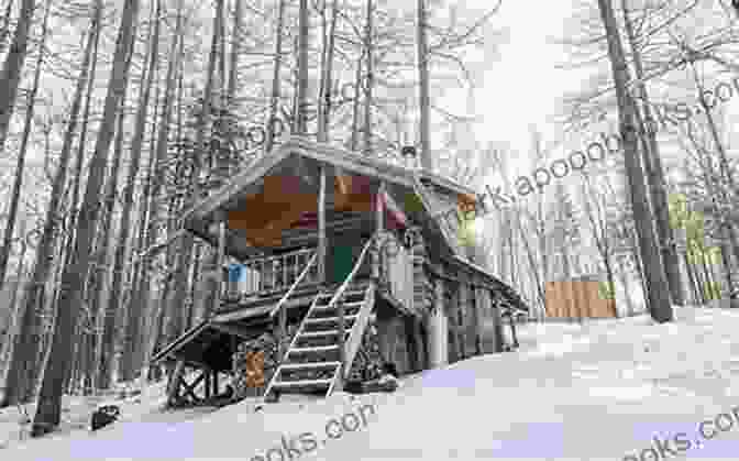 A Cozy Log Cabin Nestled Amidst A Dense Forest, With Sunlight Filtering Through The Trees. The Cabin Joe Pan