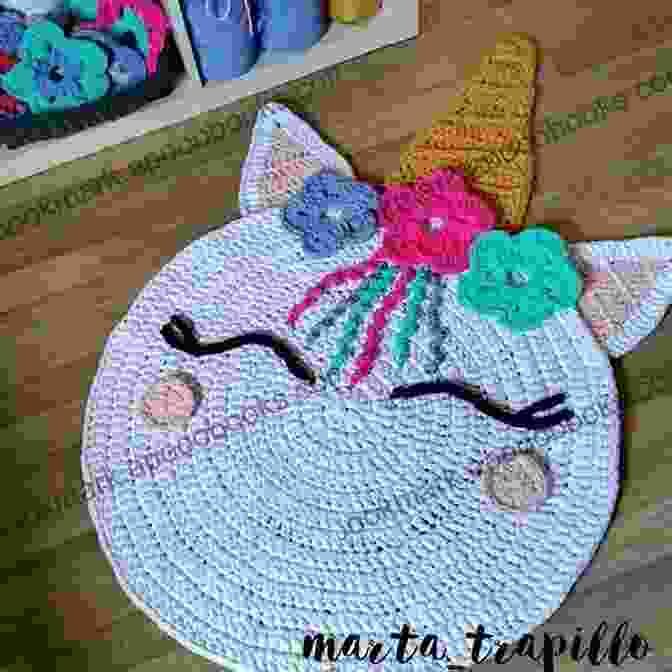 A Crocheted Rug With A Unicorn Design Rugs For Kids: 6 Easy Adorable Projects (Crochet)