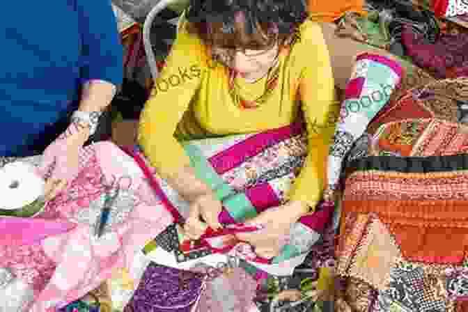 A Group Of Quilters Gather Around A Table, Working On A Quilt Together. Their Faces Are Filled With Joy And Accomplishment. UK Quilters United By A Second Thread: Inspirational Stories Written By Members Of The Facebook Group UK Quilters United