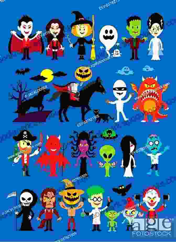 A Group Of Spooky Characters, Including A Vampire, A Witch, And A Ghost Wrapped Up Halloween Comicfest Henry Walter Bates