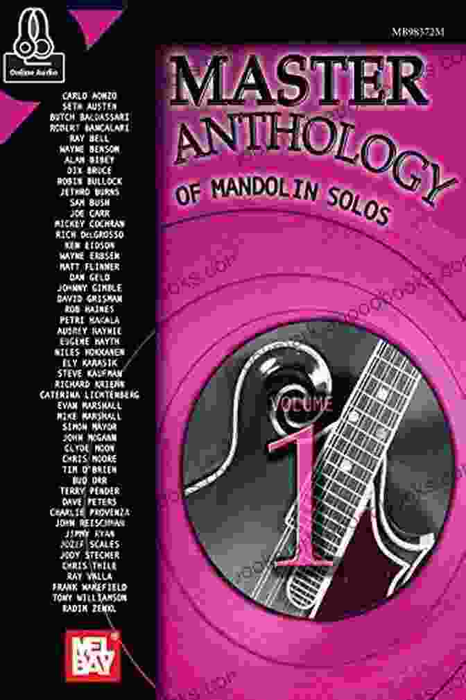 Master Anthology Of Mandolin Solos Book Cover Featuring An Elegant Mandolin Against A Rich Burgundy Background Master Anthology Of Mandolin Solos Volume 1