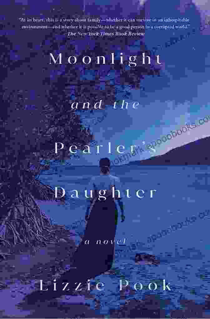 Moonlight And The Pearler Daughter Book Cover Featuring A Young Woman In A Flowing Dress Standing On The Beach Under The Moonlight Moonlight And The Pearler S Daughter