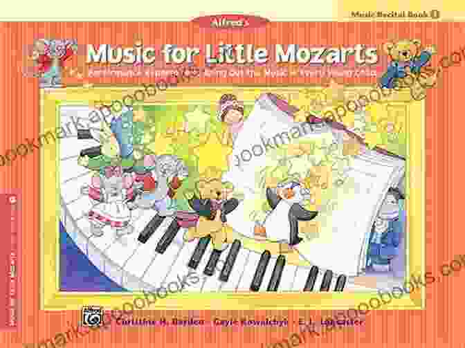 Music For Little Mozarts Recital Book Cover, Featuring A Young Child Playing The Piano With A Smile On Their Face. Music For Little Mozarts: Recital