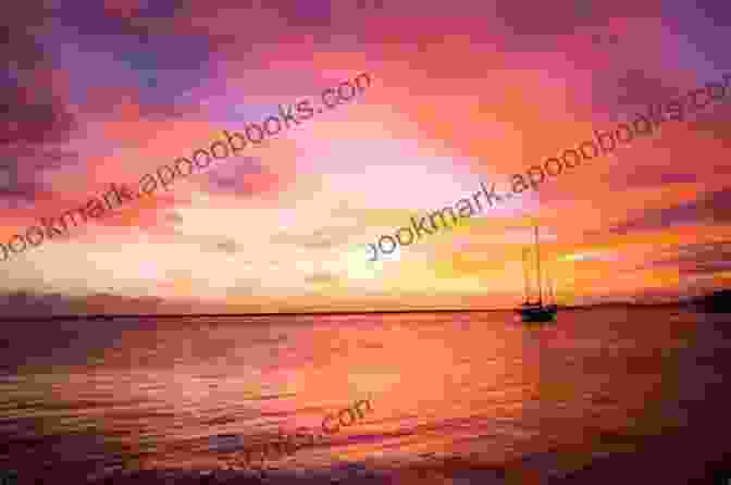 Vibrant Sunset Casting A Golden Glow Over A Calm Caribbean Sea, With Sailboats Silhouetted On The Horizon Caribbean Adventure 5 7: A Jesse McDermitt Bundle